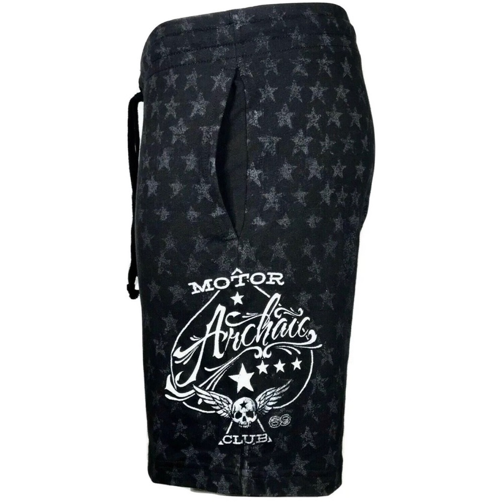 ARCHAIC by AFFLICTION Men's Shorts NATION Black USA Flag Biker MMA S-5XL - Picture 7 of 7